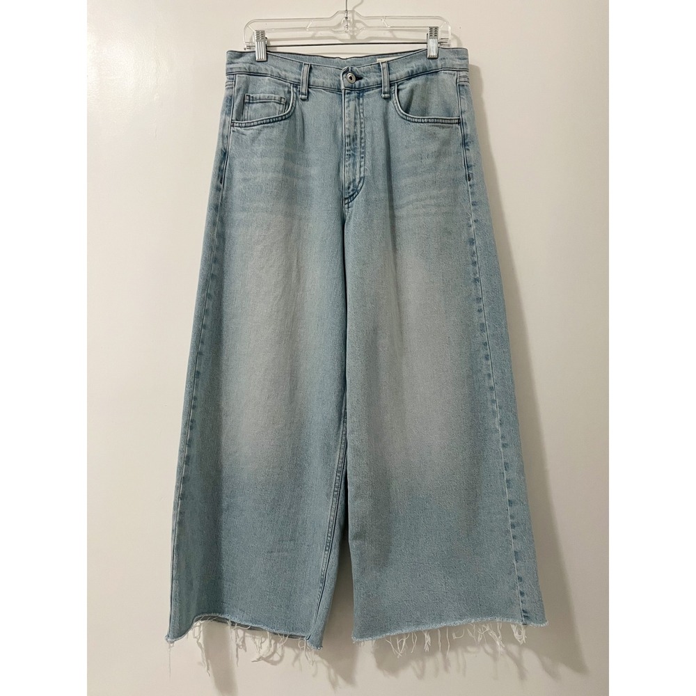 rag & bone Serena Crop Wide Leg Jeans Wyncote Light Wash High Rise Size 30